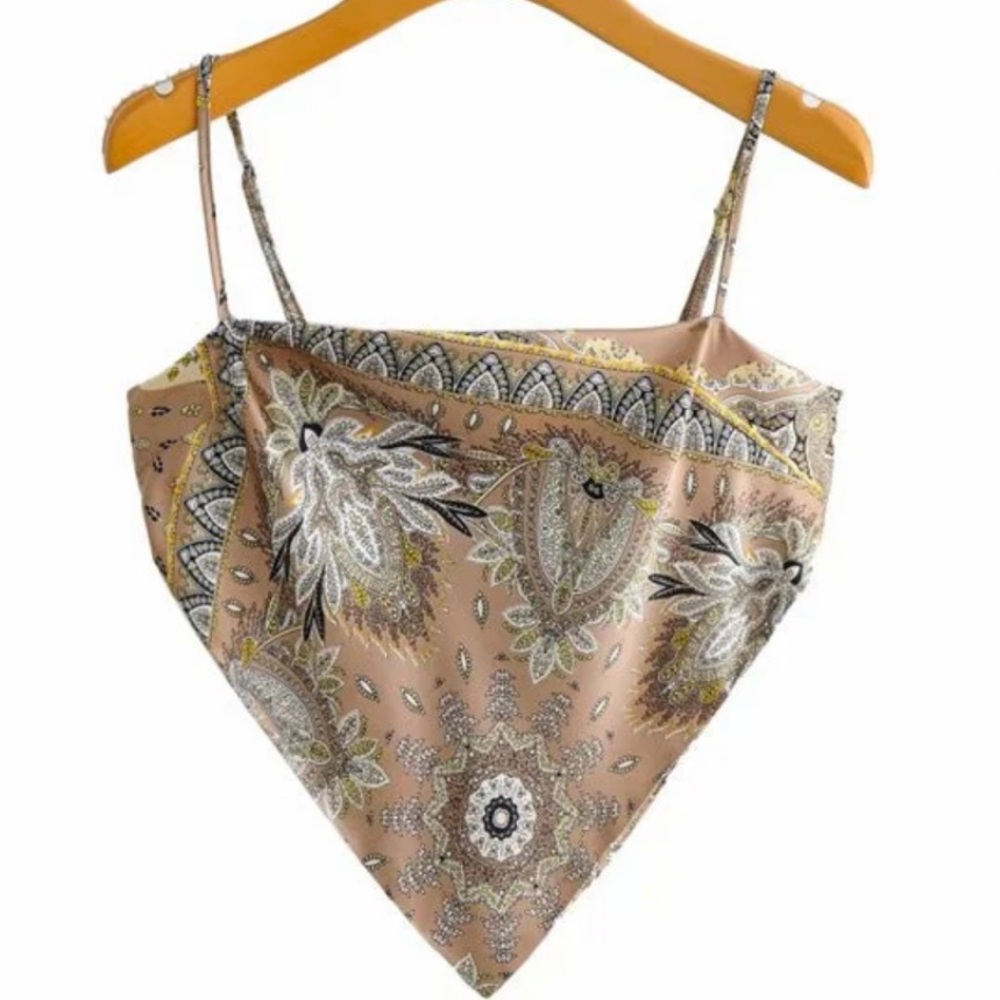 Satin scarf top